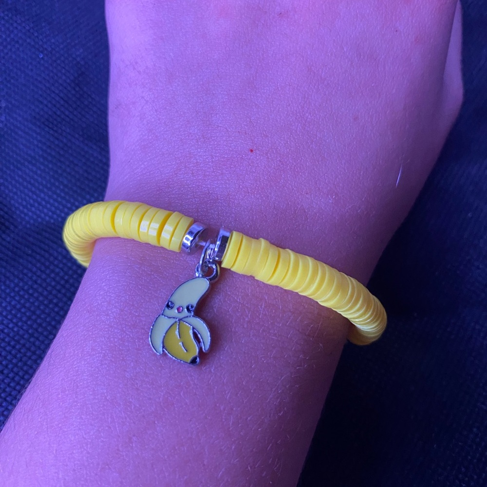 Yellow Bracelet with Banana Charm